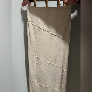 Princess Polly Cream Ribbed Skirt